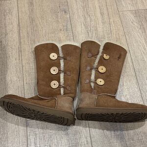 Ugg Brown Suede Button-Accent Boots